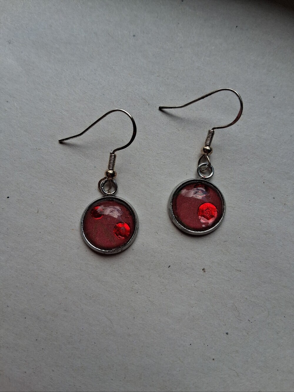 Hand Crafted Red Sequin Drop Earrings - Women Jewelry